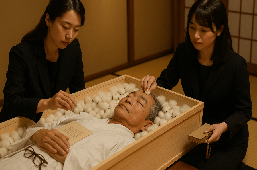 納棺時に綿花を飾る理由と使う場所(顔・口・手など)
