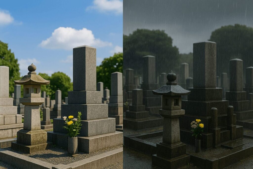 お墓参りで晴れる・雨が降るスピリチュアルな意味